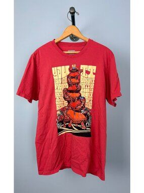 Garcia Hand Picked Red Graphic T-Shirt M Organic Cotton Stacked Turtles Design